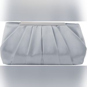 Silver Contemporary Style Clutch Purse